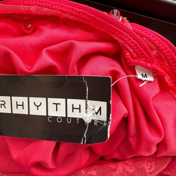 Rhythm Couture Beaded Lace Ruched Mini Dress – Size M, NWT - Picture 7 of 8